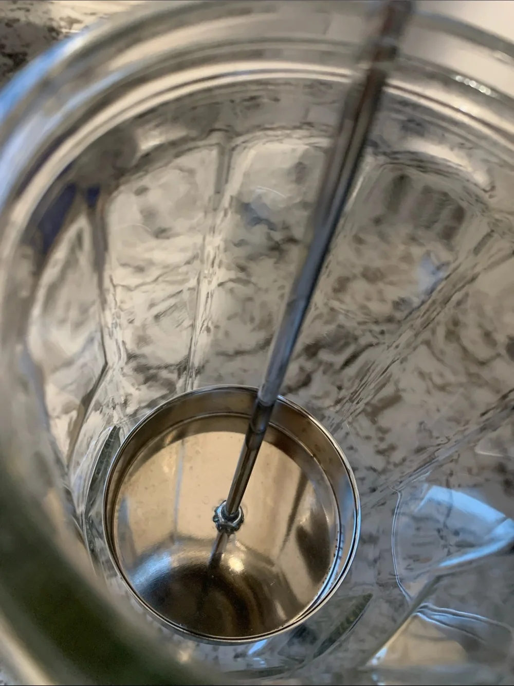 50’s Diner Style Glass Straw Dispenser with Chrome Lid - Home Kitchen